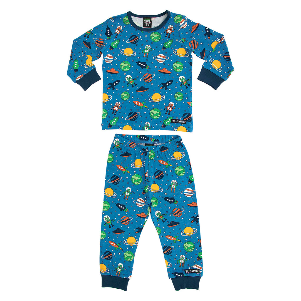 Blue Outer Space Pajamas – ittikid • Scandinavian Children's Clothes