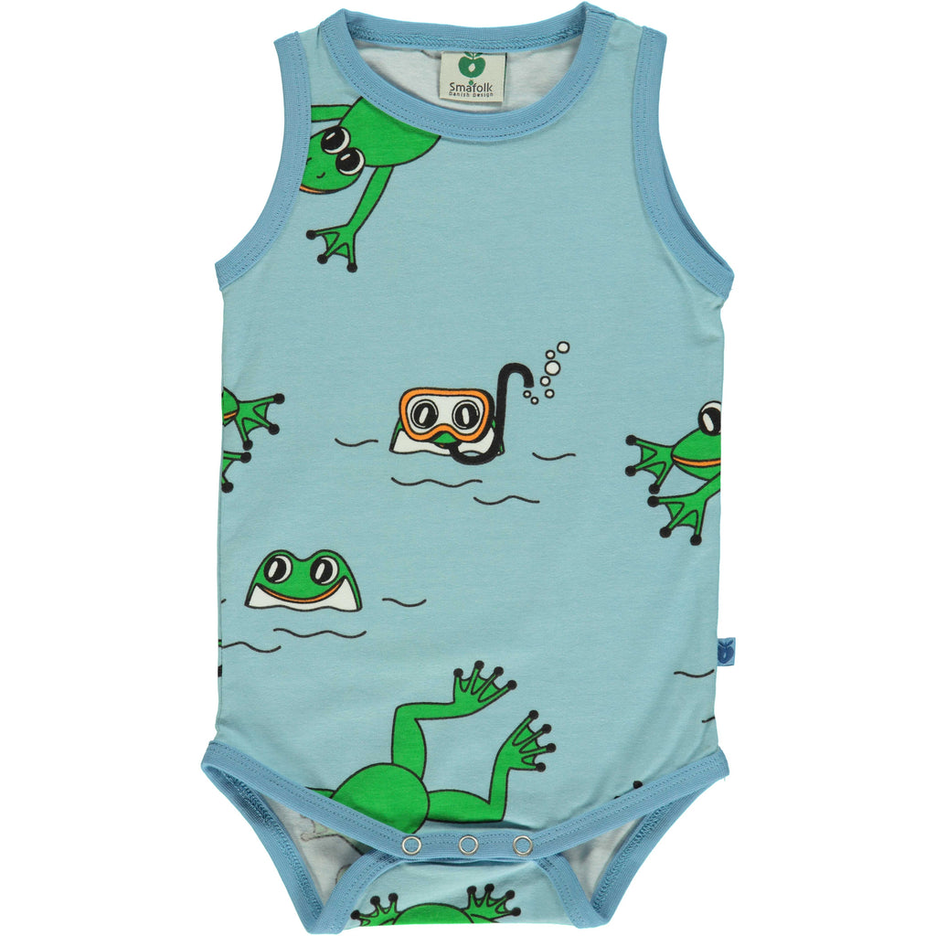 Sleeveless Frog Onesie – ittikid • Scandinavian Children's Clothes