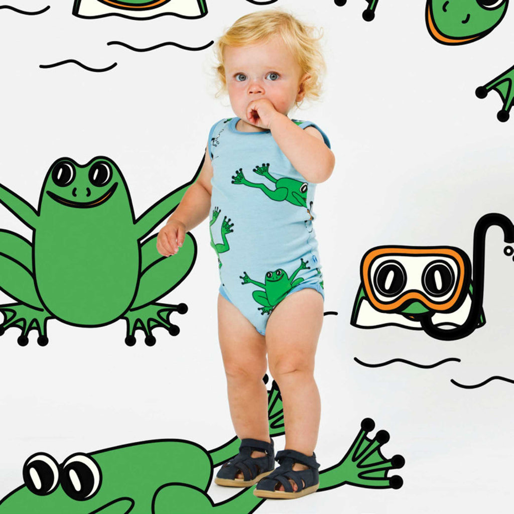 Sleeveless Frog Onesie – ittikid • Scandinavian Children's Clothes